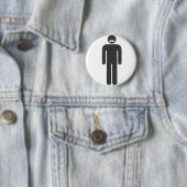 Badge Rond 5 Cm Stickman Moustache (En situation)