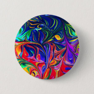 Badge Rond 5 Cm Sticle à rayures arc-en-ciel