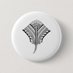 Badge Rond 5 Cm Stingray Manta Ray