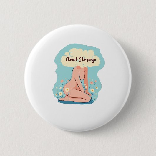Badge Rond 5 Cm Stockage cloud - Dons Codeurs amusants Cadeau (Devant)