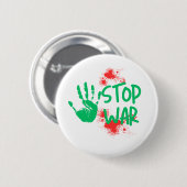 Badge Rond 5 Cm Stop War – Bold Handprint Anti-War Graphic Design (Devant & derrière)