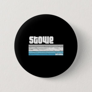 Badge Rond 5 Cm Stowe Vermont Vt Rétro Vacances Ski Snowboardin