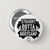 Badge Rond 5 Cm Straight Outta Fitness gym Workout (Devant & derrière)