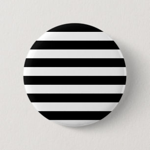 BADGE ROND 5 CM STRIPES NOIRES ET BLANCS CLASSIQUES