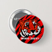 BADGE ROND 5 CM STRIPES ORANGE ET NOIR (Devant & derrière)