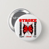 Badge Rond 5 Cm Stroke Awareness Butterfly (Devant & derrière)