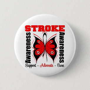 Badge Rond 5 Cm Stroke Awareness Butterfly