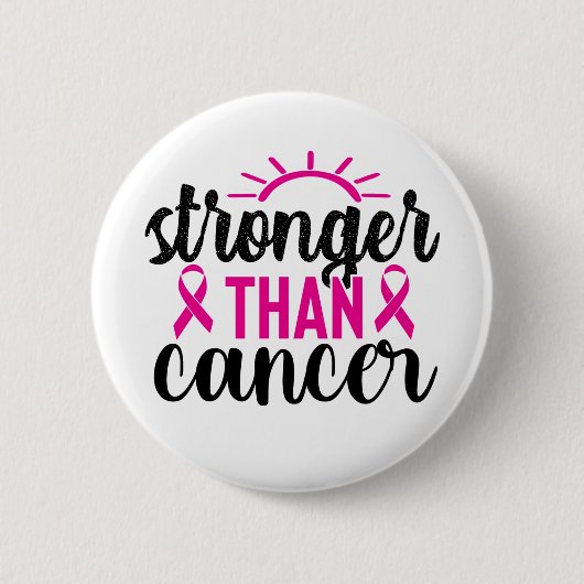 Badge Rond 5 Cm Stronger Than Cancer (Devant)
