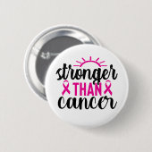 Badge Rond 5 Cm Stronger Than Cancer (Devant & derrière)