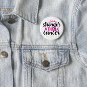 Badge Rond 5 Cm Stronger Than Cancer (En situation)