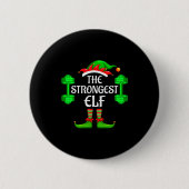 Badge Rond 5 Cm Strongest Elf Matching Family Group Christmas Part (Devant)