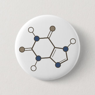 Badge Rond 5 Cm structure moléculaire de la caféine