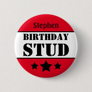 Badge Rond 5 Cm Stud anniversaire personnalisé