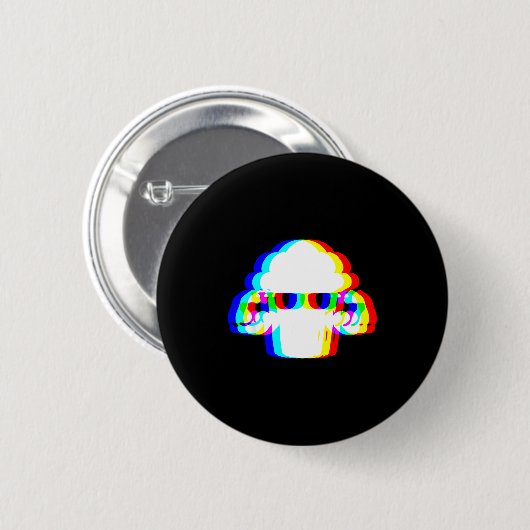 Badge Rond 5 Cm Stud Muffin Funny Muffin Varwave Edm Cyber Glitch (Devant & derrière)