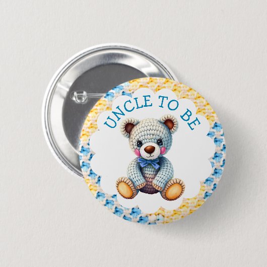 Badge Rond 5 Cm Stuffed Animals | Uncle to Be Baby Shower (Devant & derrière)