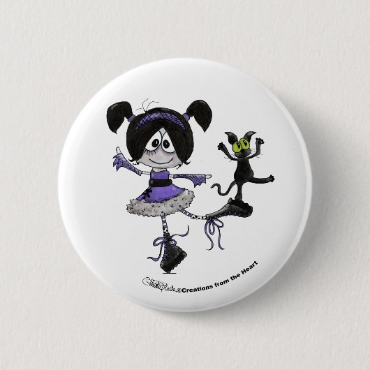 Badge Rond 5 Cm Style Ballerina Goth (Devant)