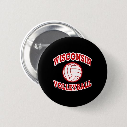 Badge Rond 5 Cm Style classique de volley-ball Wisconsin (Devant & derrière)