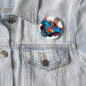 Badge Rond 5 Cm Style de bande dessinée Superman (En situation)