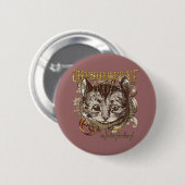 Badge Rond 5 Cm Style de Carnivale de chat de Cheshire (version (Devant & derrière)