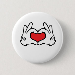 Badge Rond 5 Cm Style de dessin à la main Coeur d'amour