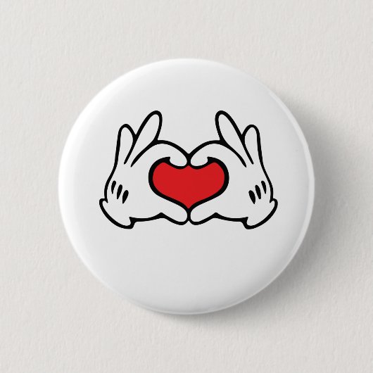 Badge Rond 5 Cm Style de dessin à la main Coeur d'amour (Devant)