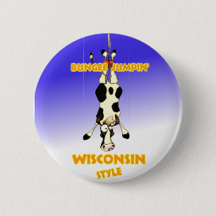Badge Rond 5 Cm Style de Jumpin le Wisconsin de Bungee
