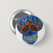Badge Rond 5 Cm Style de Mexicain de Halloween (Devant & derrière)