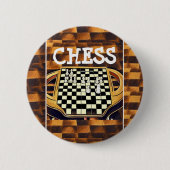 BADGE ROND 5 CM STYLE DE PLATINEAU D'ÉCHECS (Devant)