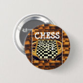 BADGE ROND 5 CM STYLE DE PLATINEAU D'ÉCHECS (Devant & derrière)