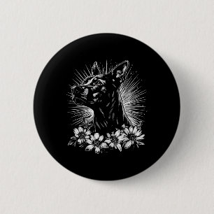 Badge Rond 5 Cm Style de tatouage Amoureux des chiens Rétro Doberm