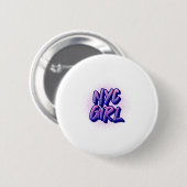 Badge Rond 5 Cm Style Graffiti pour fille NYC (Devant & derrière)