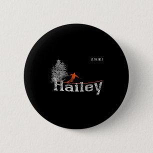 Badge Rond 5 Cm Style Hailey Idaho 1980 Ski Vintage