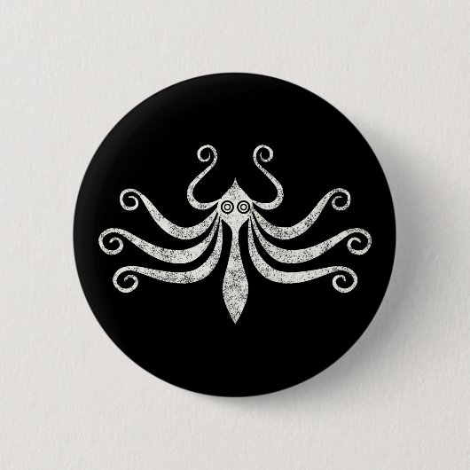 Badge Rond 5 Cm Style marin minimal pieuvre minoenne (en détresse) (Devant)