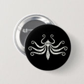 Badge Rond 5 Cm Style marin minimal pieuvre minoenne (en détresse) (Devant & derrière)