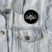 Badge Rond 5 Cm Style marin minimal pieuvre minoenne (en détresse) (En situation)