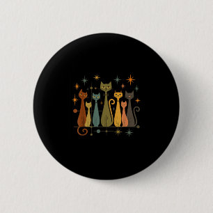 Badge Rond 5 Cm Style Mid-Century Moderne Ère Atomique 50s 60s Cha