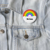 Badge Rond 5 Cm Style rétro personnalisé Arc-en-ciel rond et nuage (En situation)