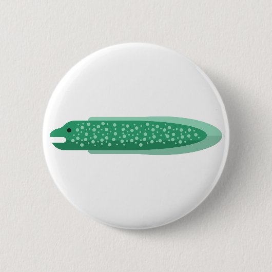 Badge Rond 5 Cm Style vert de primitif d'anguille (Devant)