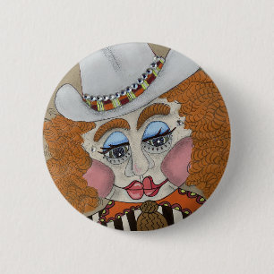 Badge Rond 5 Cm Stylo à bouton lunaire "Fille de vache"