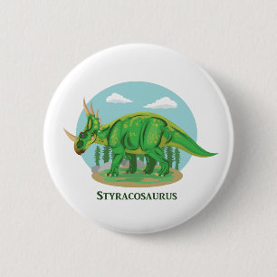 Badge Rond 5 Cm Styracosaure