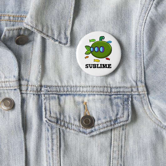 Badge Rond 5 Cm Sublime Funny Sous-marin Fruit Lime Pun (En situation)