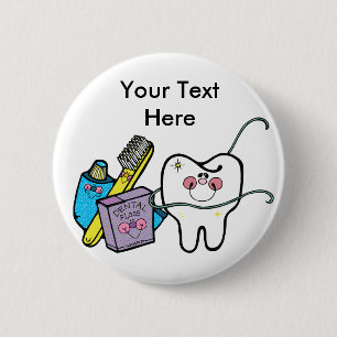 Badge Rond 5 Cm Substance dentaire pour dentiste jour le 6 mars