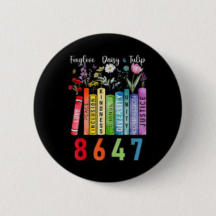 Badge Rond 5 Cm Subtil Floral Foxglove Daisy Tulip Louveur de livr