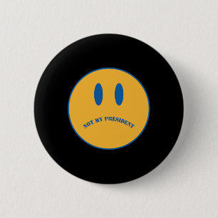 Badge Rond 5 Cm Subtil visage triste et Vintage anti-Trump