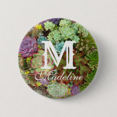 Badge Rond 5 Cm Succulents dans le planteur (Devant)