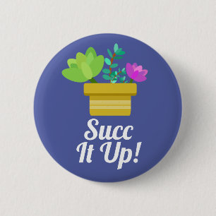 Badge Rond 5 Cm Succulents mignons Pots Succulent