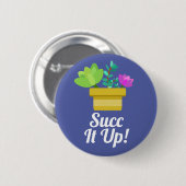 Badge Rond 5 Cm Succulents mignons Pots Succulent (Devant & derrière)