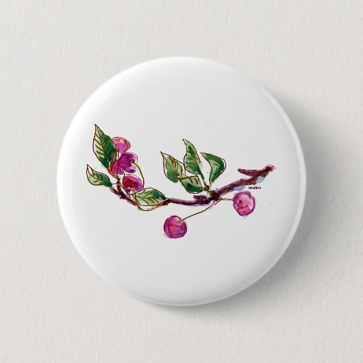 Badge Rond 5 Cm Succursale de cerise (Devant)