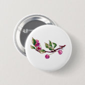 Badge Rond 5 Cm Succursale de cerise (Devant & derrière)