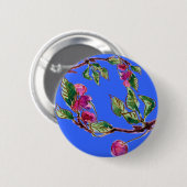 Badge Rond 5 Cm Succursale de cerise (Devant & derrière)